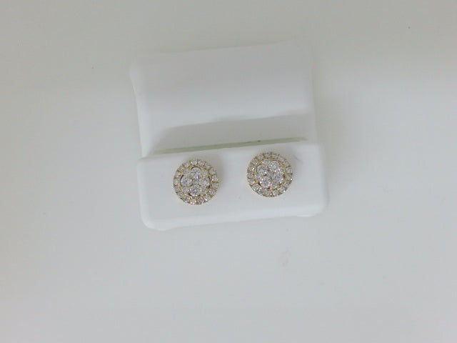 14k Yellow Gold Aretes Diamante De Laboratorio g