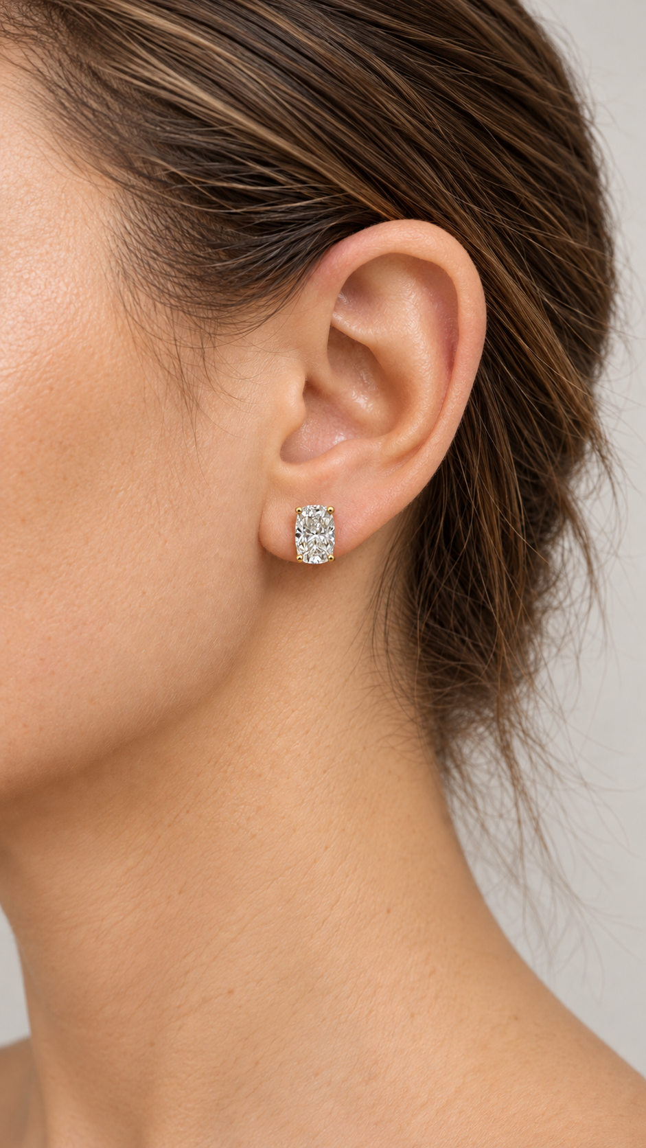 14K ARETES DIAMANTE DE LABORATORIO