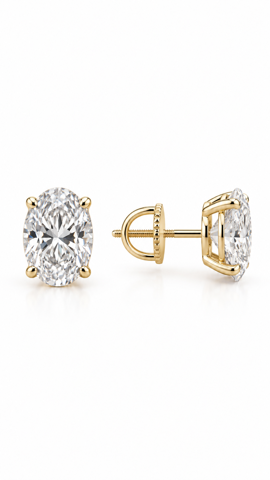 14K ARETES DIAMANTE DE LABORATORIO