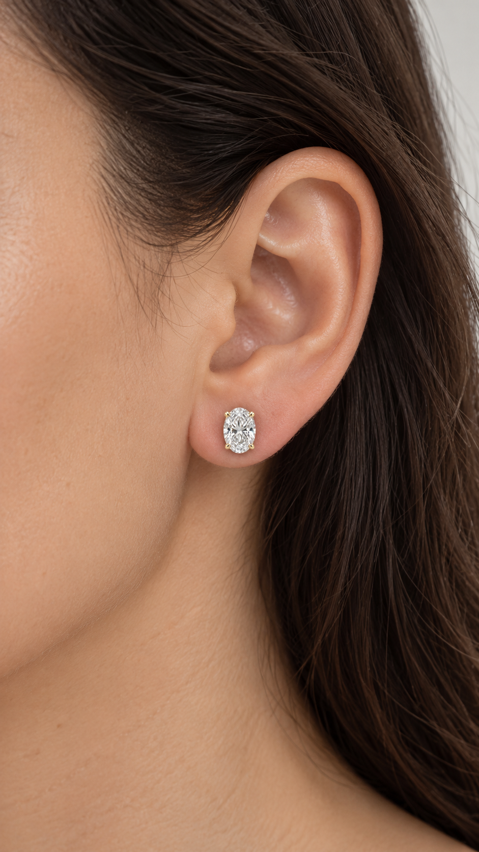 14K ARETES DIAMANTE DE LABORATORIO