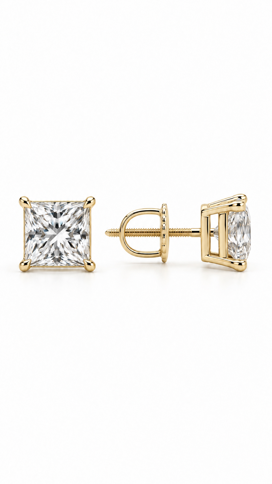 14K ARETES DIAMANTE DE LABORATORIO
