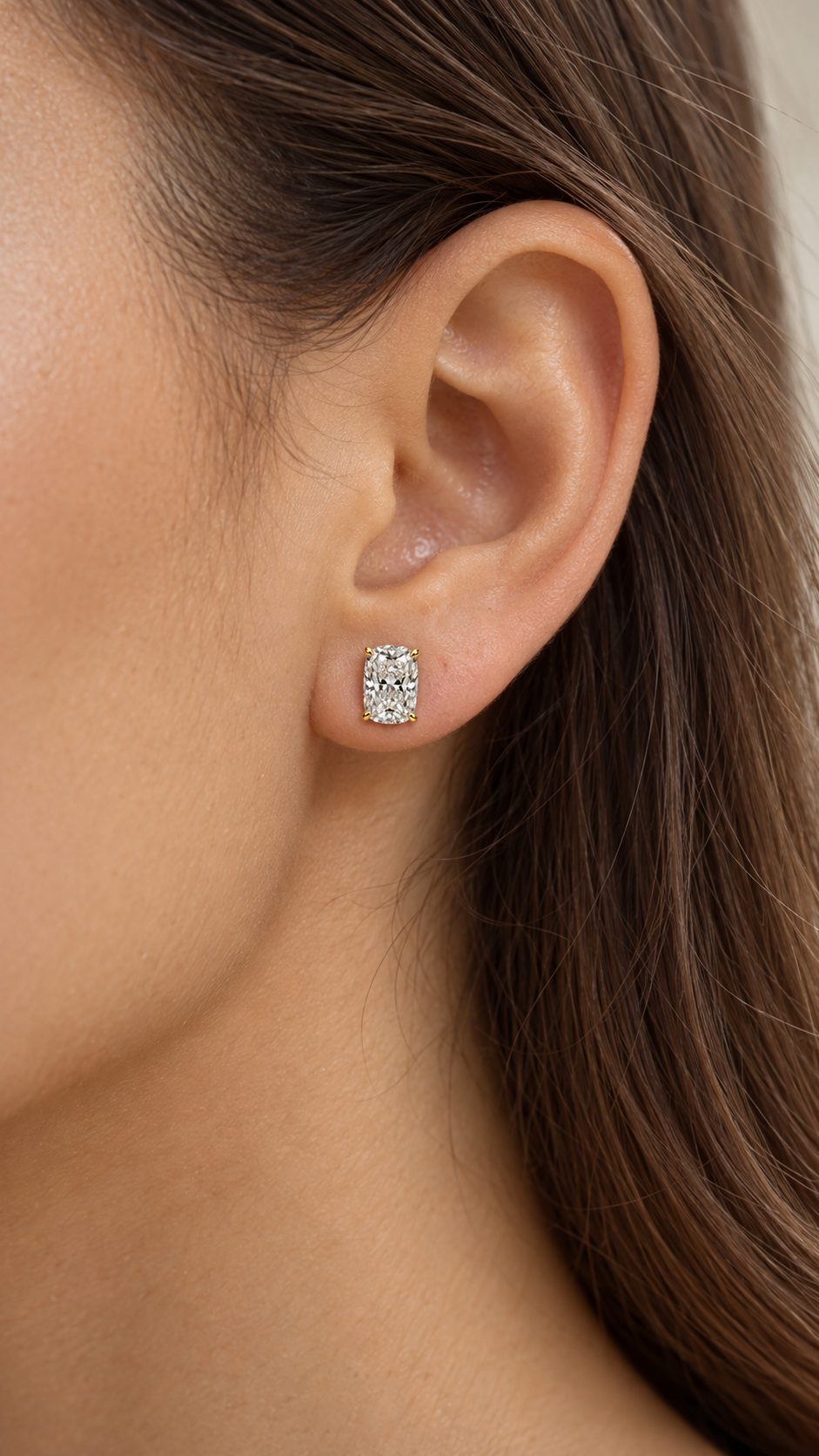14K ARETES DIAMANTE DE LABORATORIO