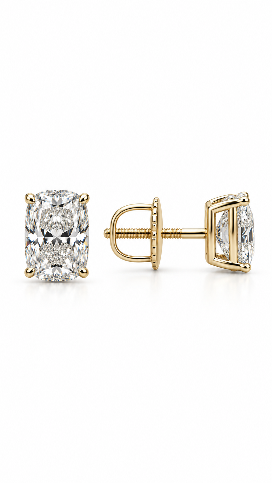 14K ARETES DIAMANTE DE LABORATORIO