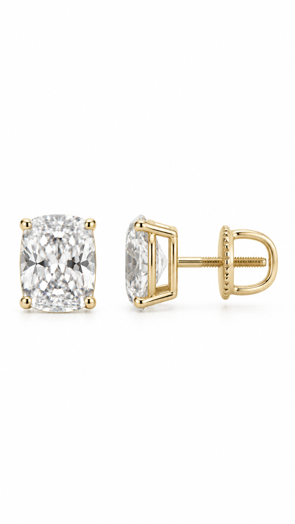 14K ARETES DIAMANTE DE LABORATORIO