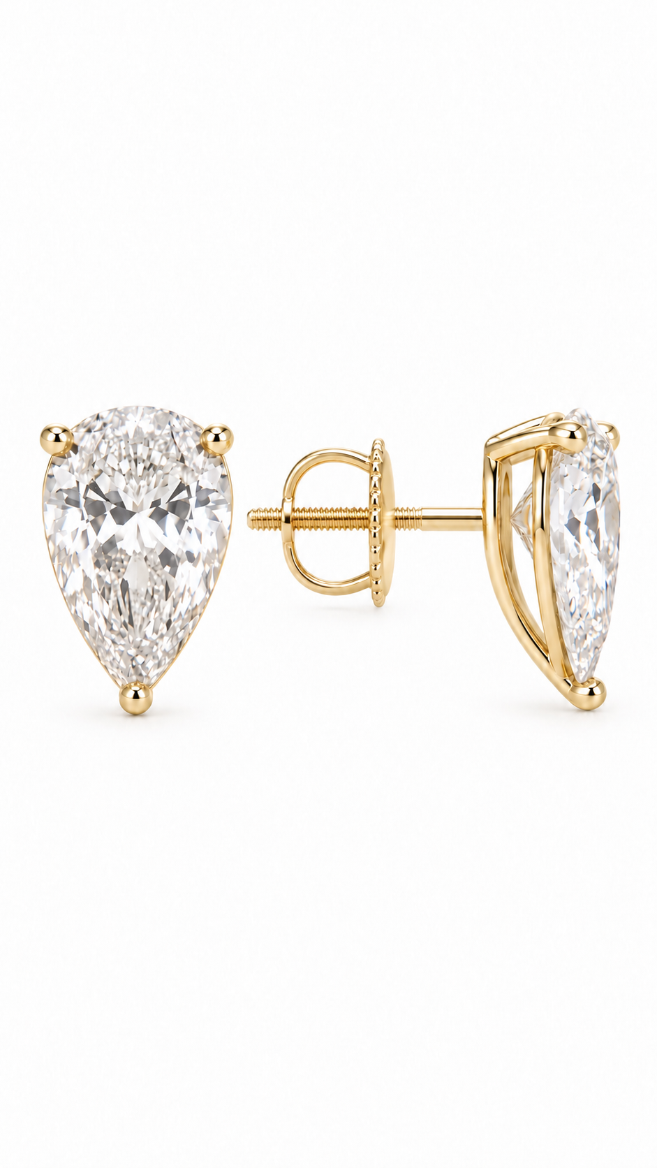14K ARETES DIAMANTE DE LABORATORIO