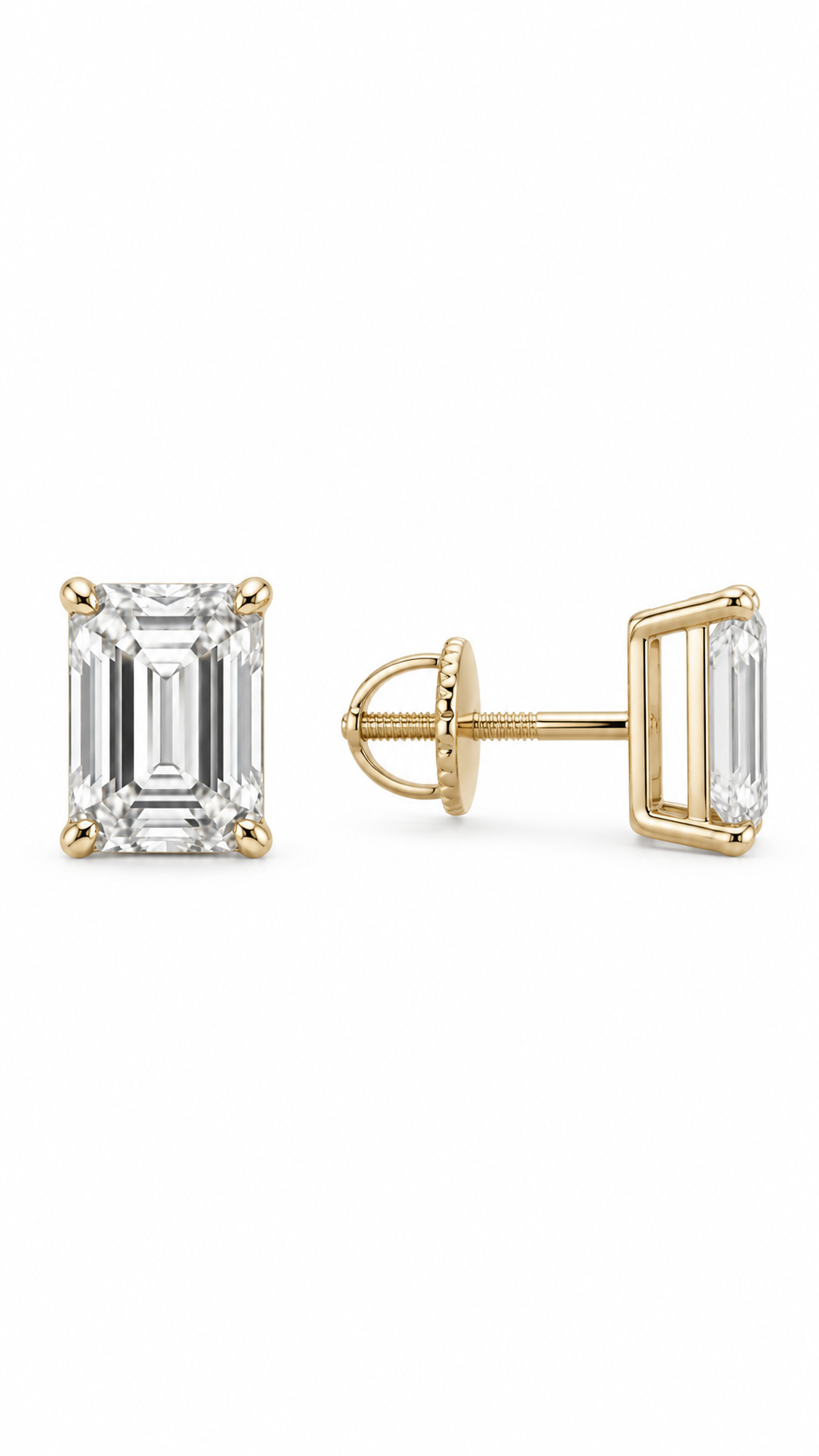 14K ARETES DIAMANTE DE LABORATORIO