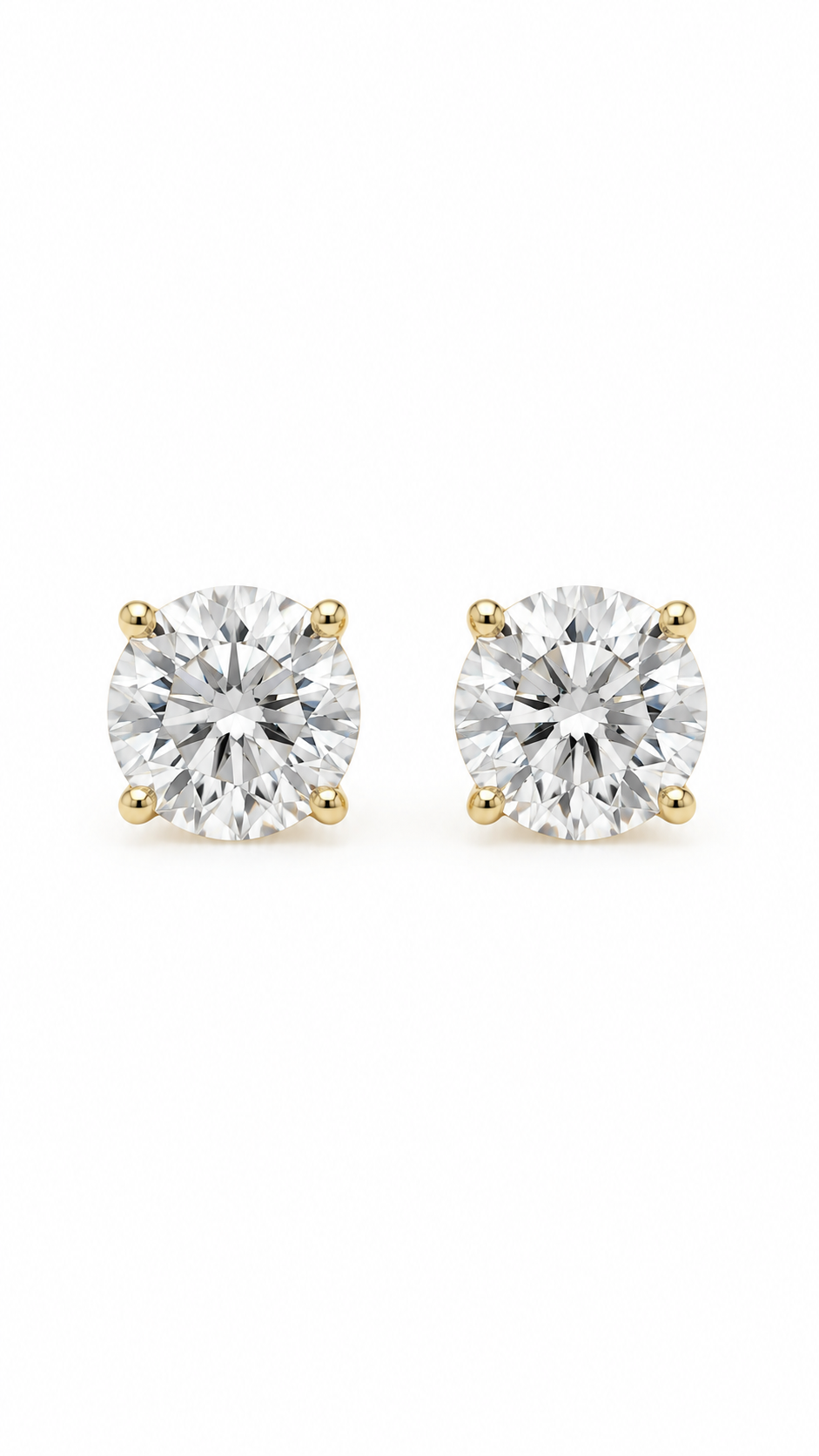 14K ARETES DIAMANTE DE LABORATORIO