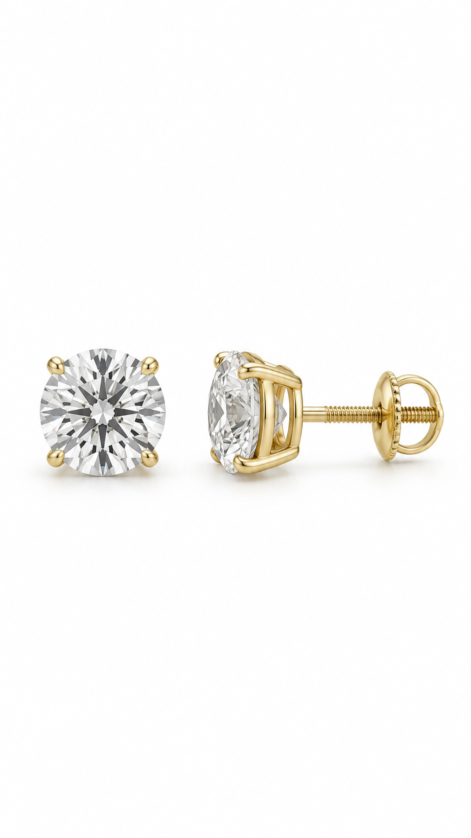 14K ARETES DIAMANTE DE LABORATORIO