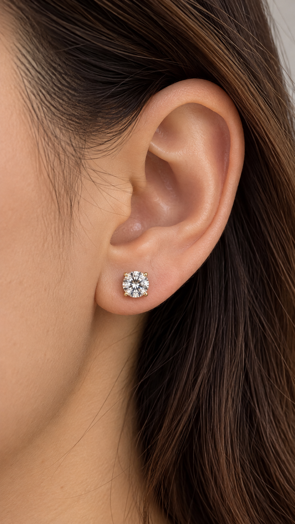14K ARETES DIAMANTE DE LABORATORIO