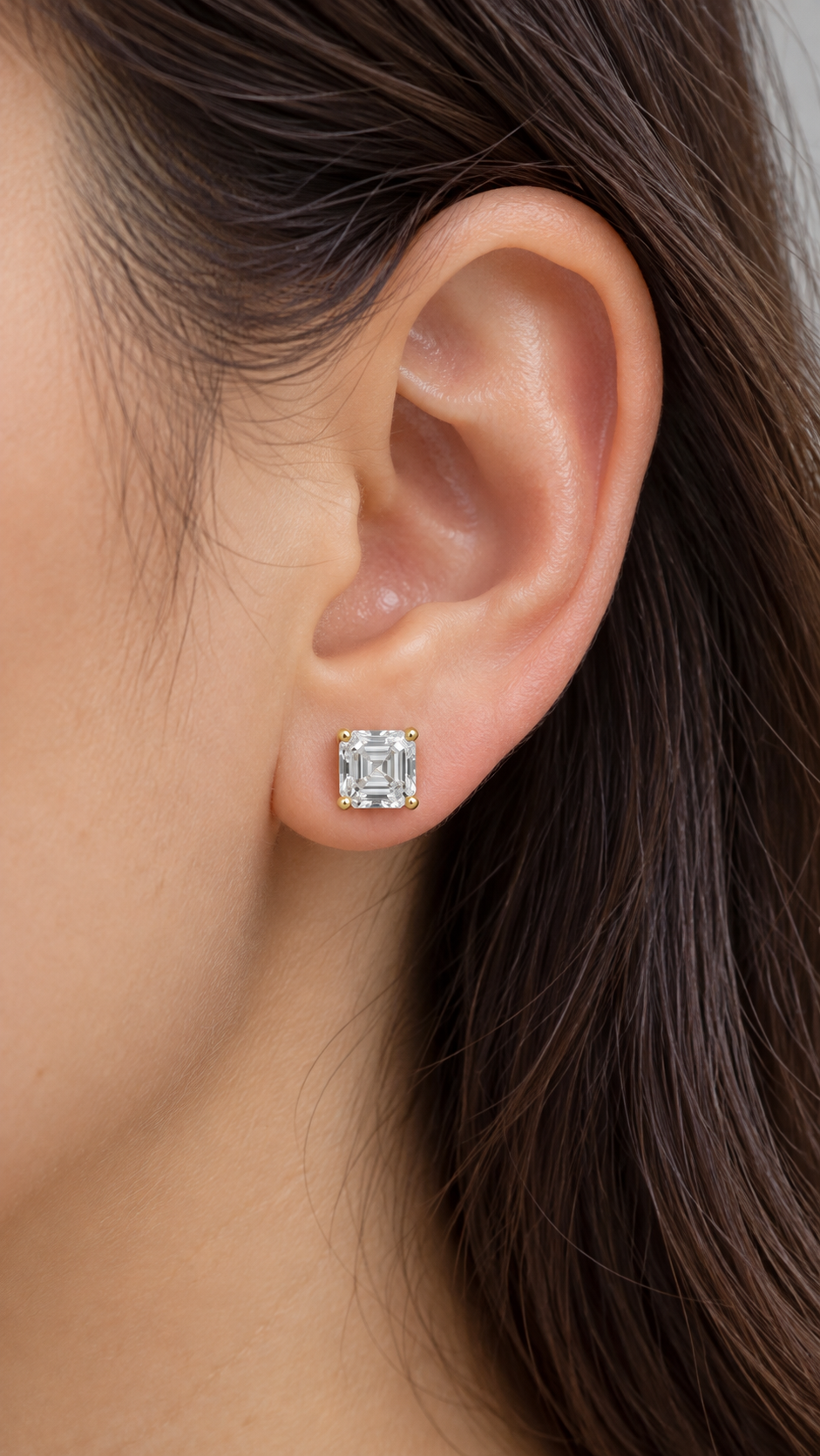 14K ARETES DIAMANTE DE LABORATORIO