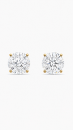 14K ARETES DIAMANTE DE LABORATORIO