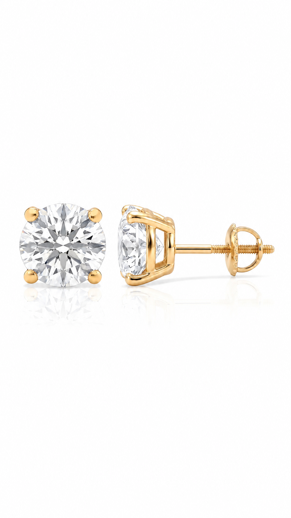 14K ARETES DIAMANTE DE LABORATORIO
