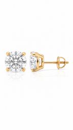 14K ARETES DIAMANTE DE LABORATORIO