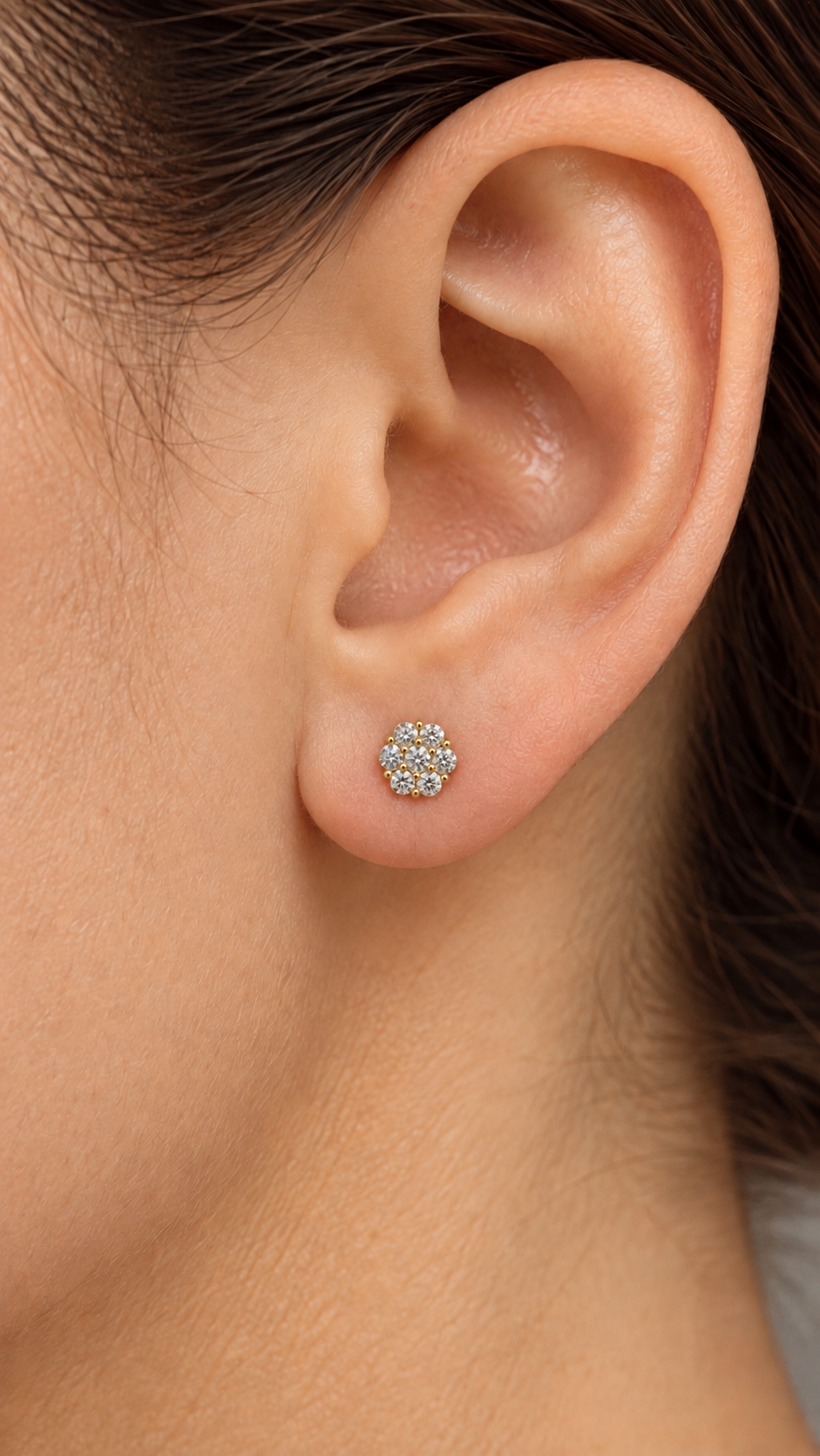 14K ARETES DIAMANTE DE LABORATORIO