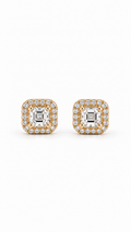 14K ARETES DIAMANTE DE LABORATORIO