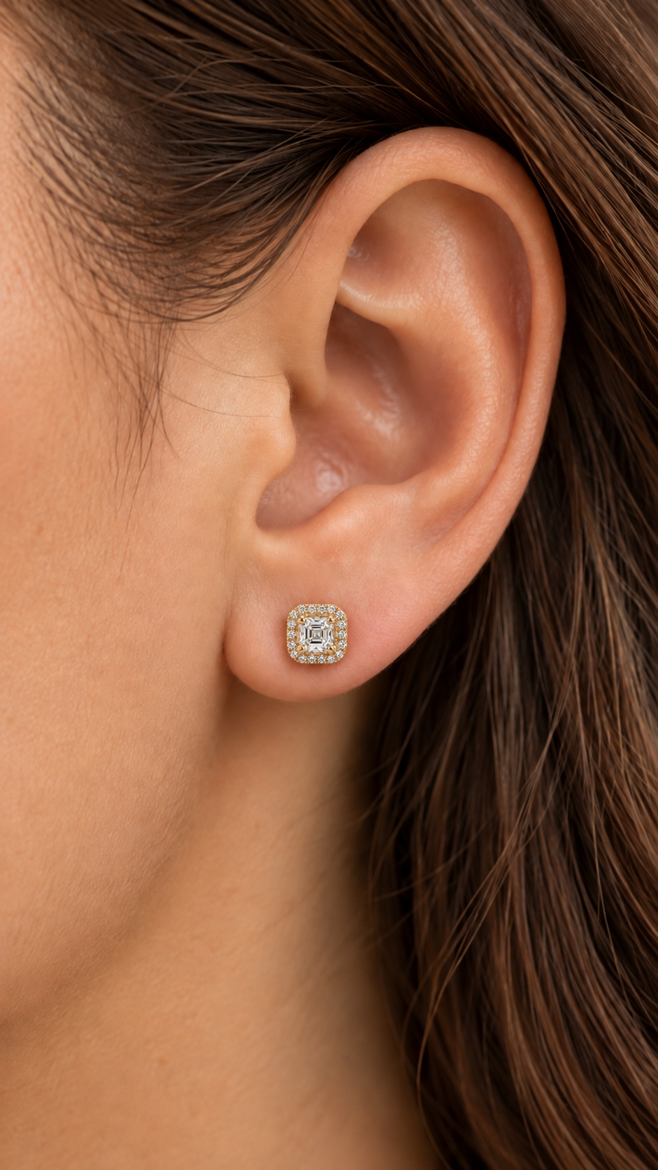 14K ARETES DIAMANTE DE LABORATORIO