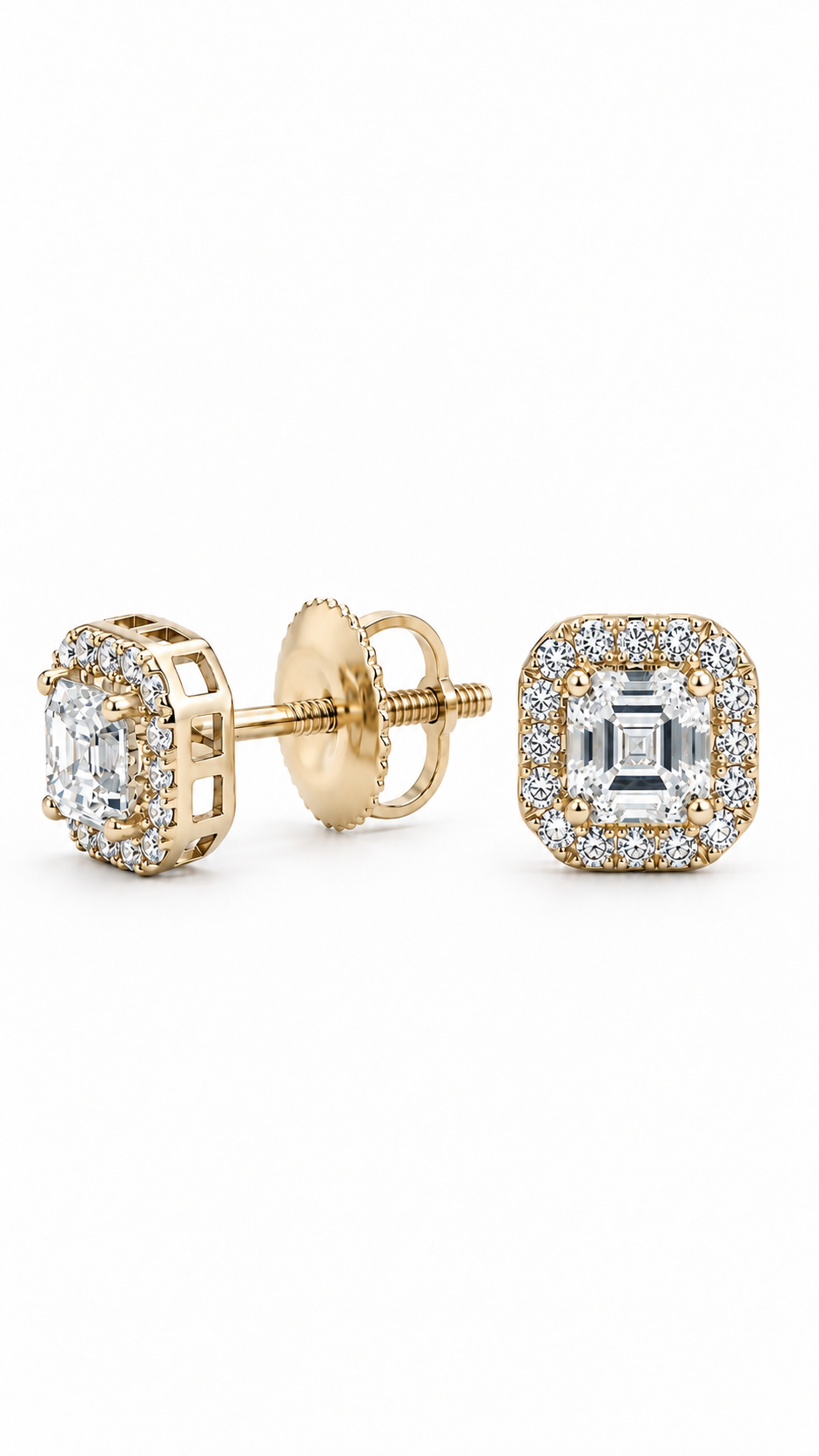 14K ARETES DIAMANTE DE LABORATORIO