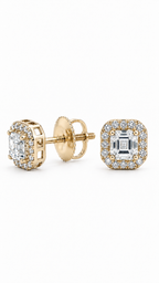 14K ARETES DIAMANTE DE LABORATORIO