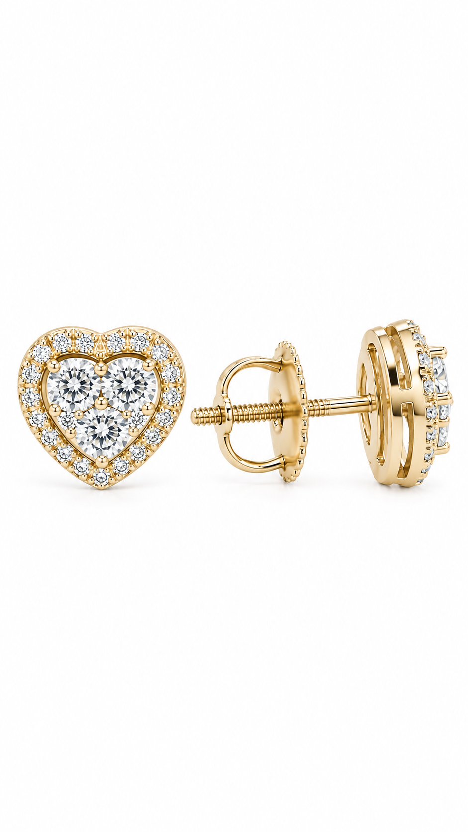 14K ARETES DIAMANTE DE LABORATORIO