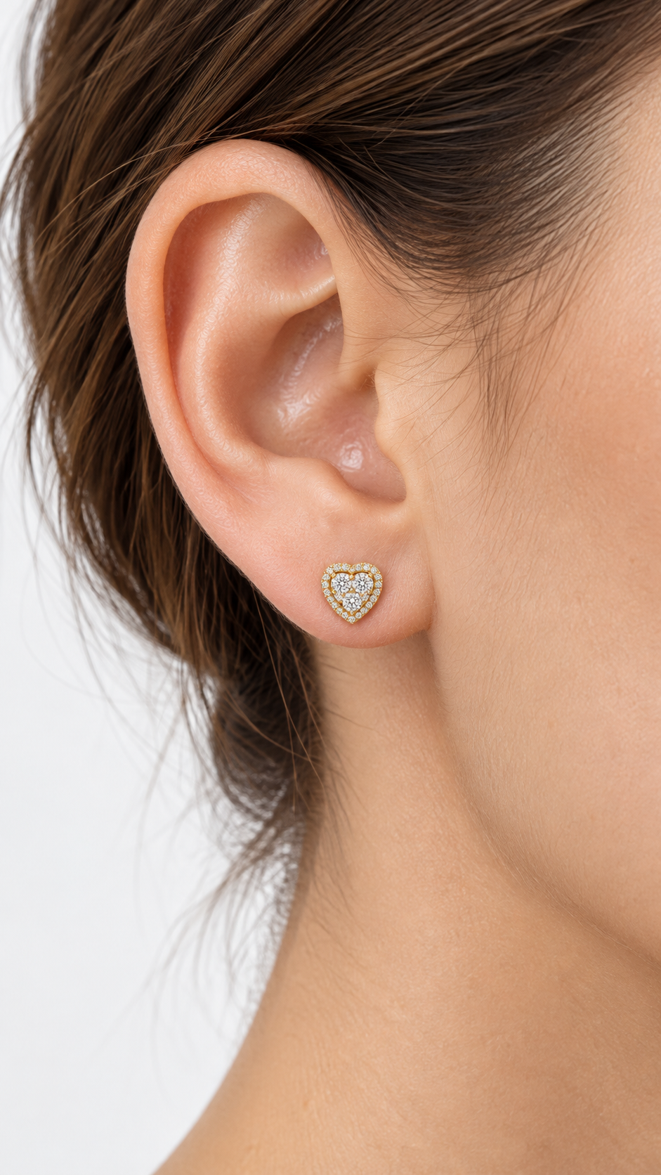 14K ARETES DIAMANTE DE LABORATORIO