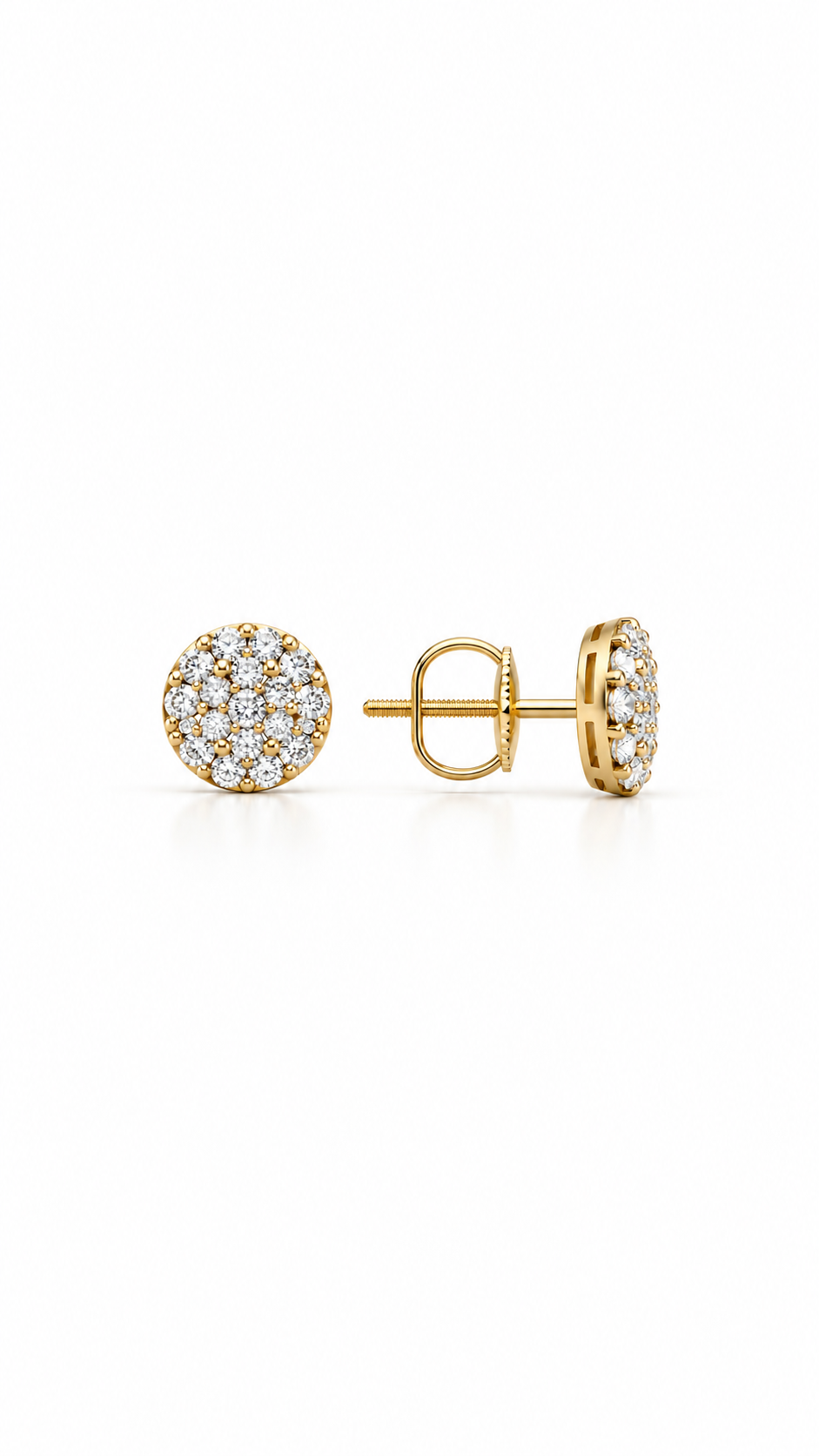 14K ARETES DIAMANTE DE LABORATORIO