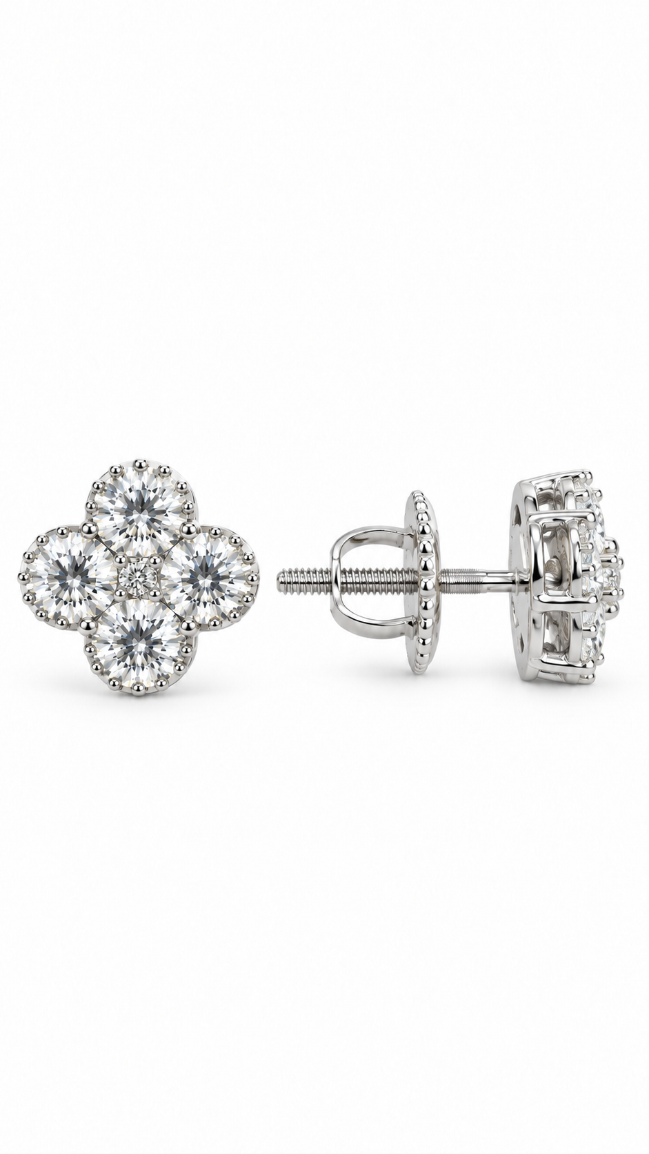 14K ARETES DIAMANTE DE LABORATORIO