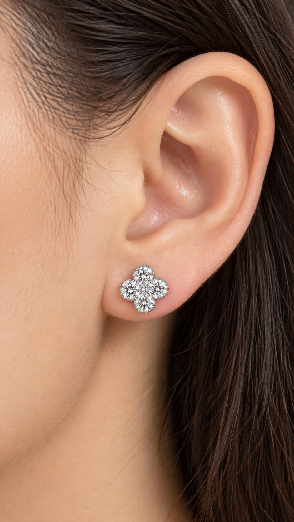 14K ARETES DIAMANTE DE LABORATORIO