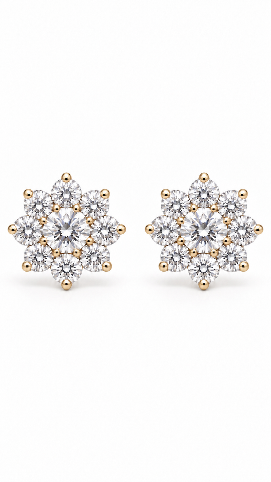 14K ARETES DIAMANTE DE LABORATORIO