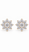 14K ARETES DIAMANTE DE LABORATORIO