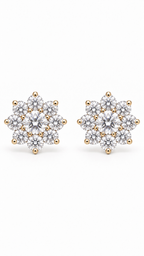14K ARETES DIAMANTE DE LABORATORIO