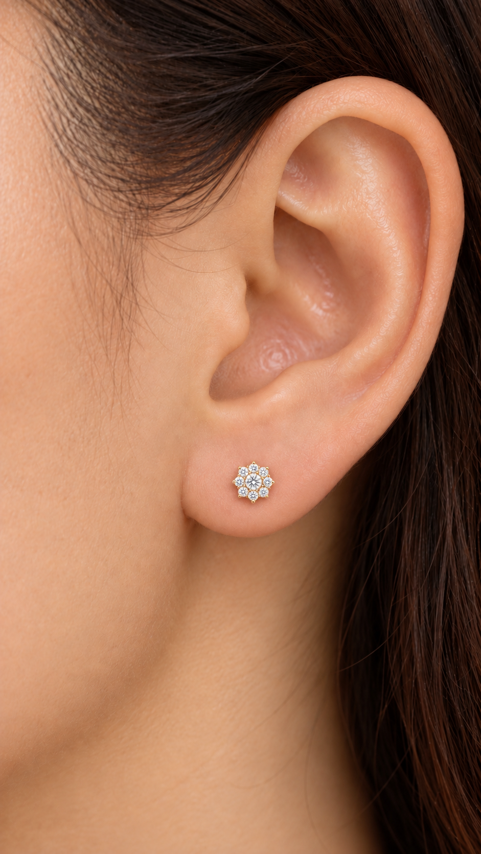 14K ARETES DIAMANTE DE LABORATORIO
