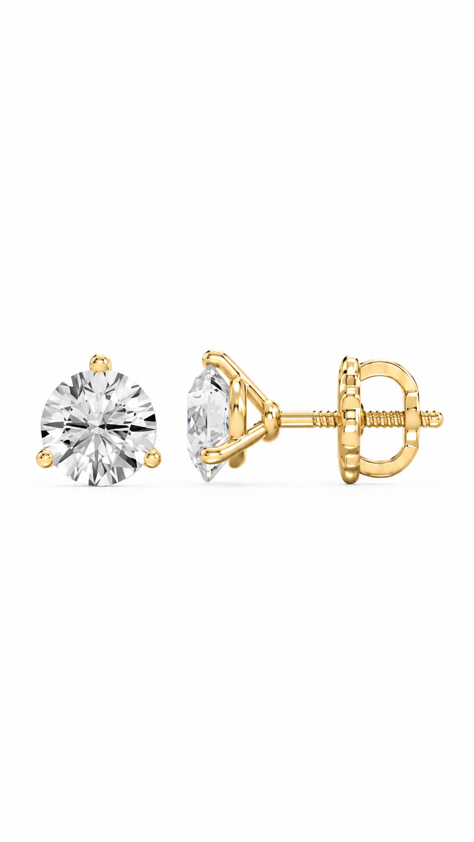 14K ARETES DIAMANTE DE LABORATORIO