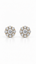 14K ARETES DIAMANTE DE LABORATORIO