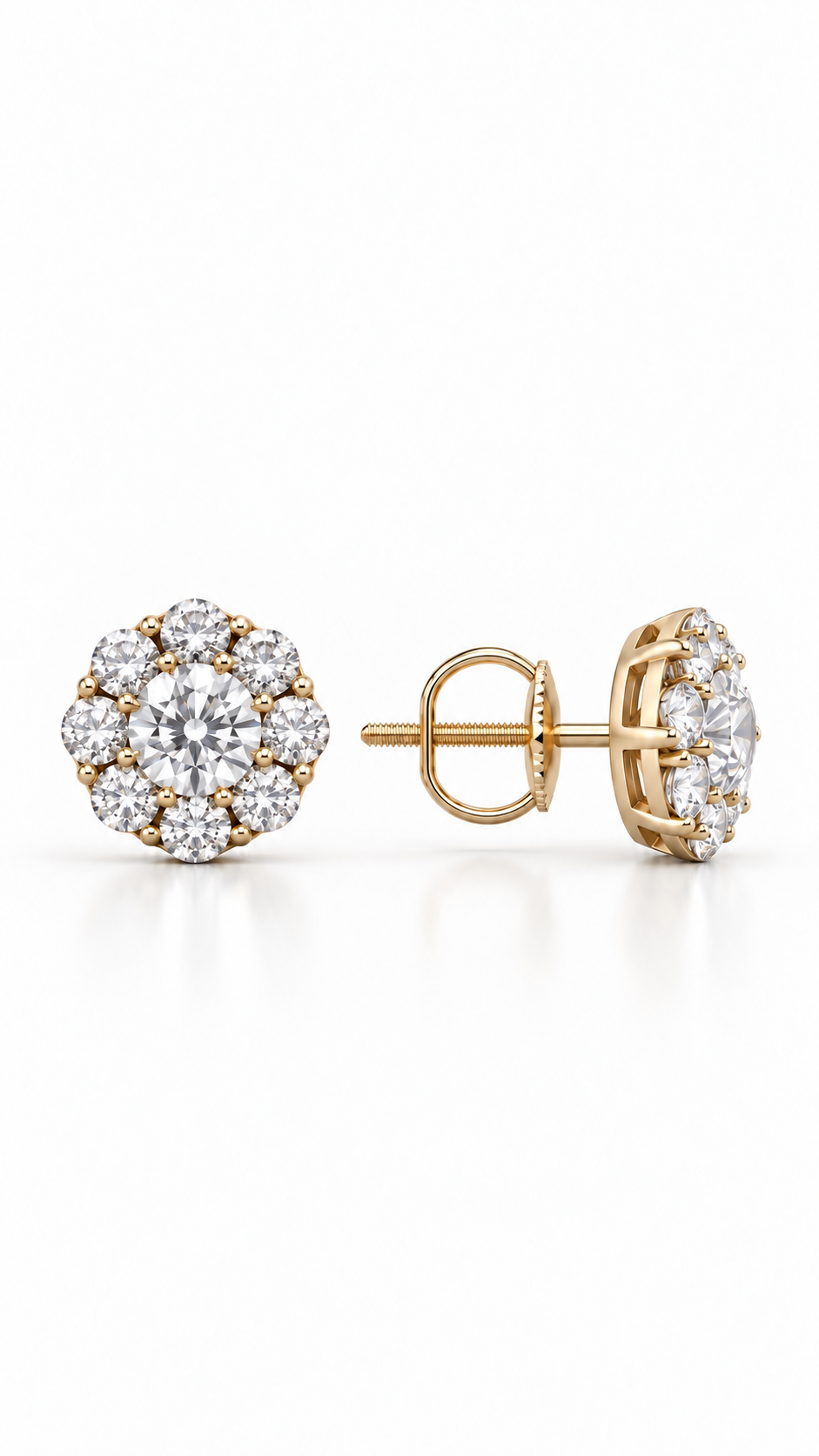 14K ARETES DIAMANTE DE LABORATORIO