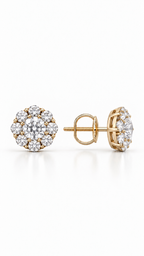 14K ARETES DIAMANTE DE LABORATORIO