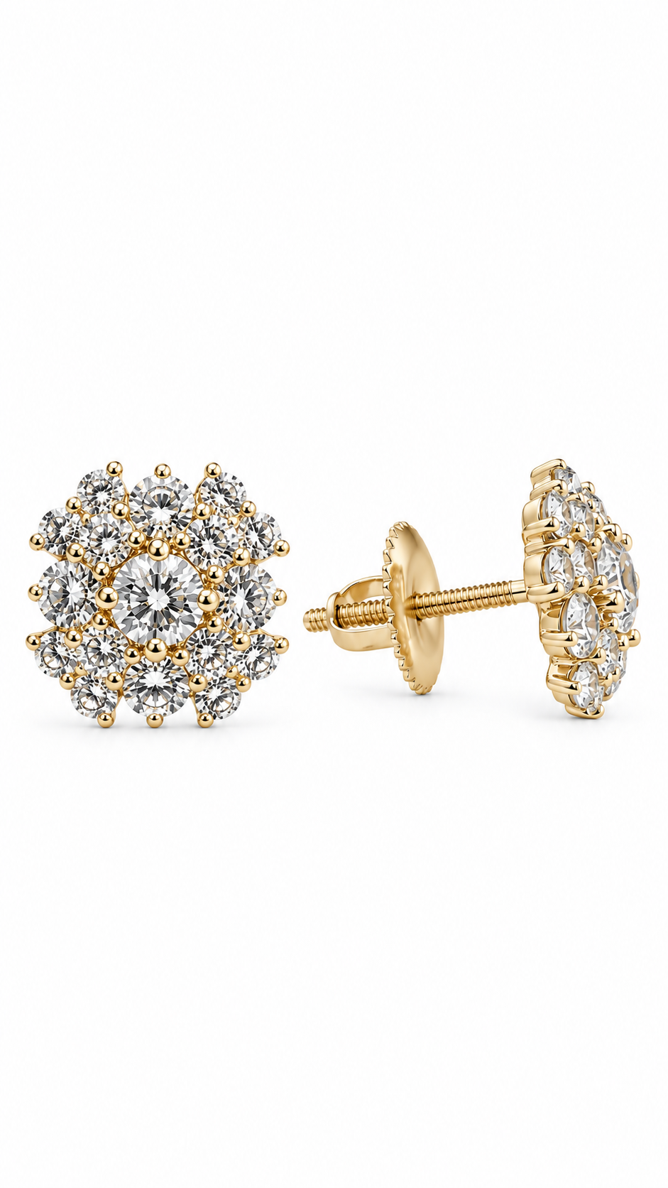 14K ARETES DIAMANTE DE LABORATORIO