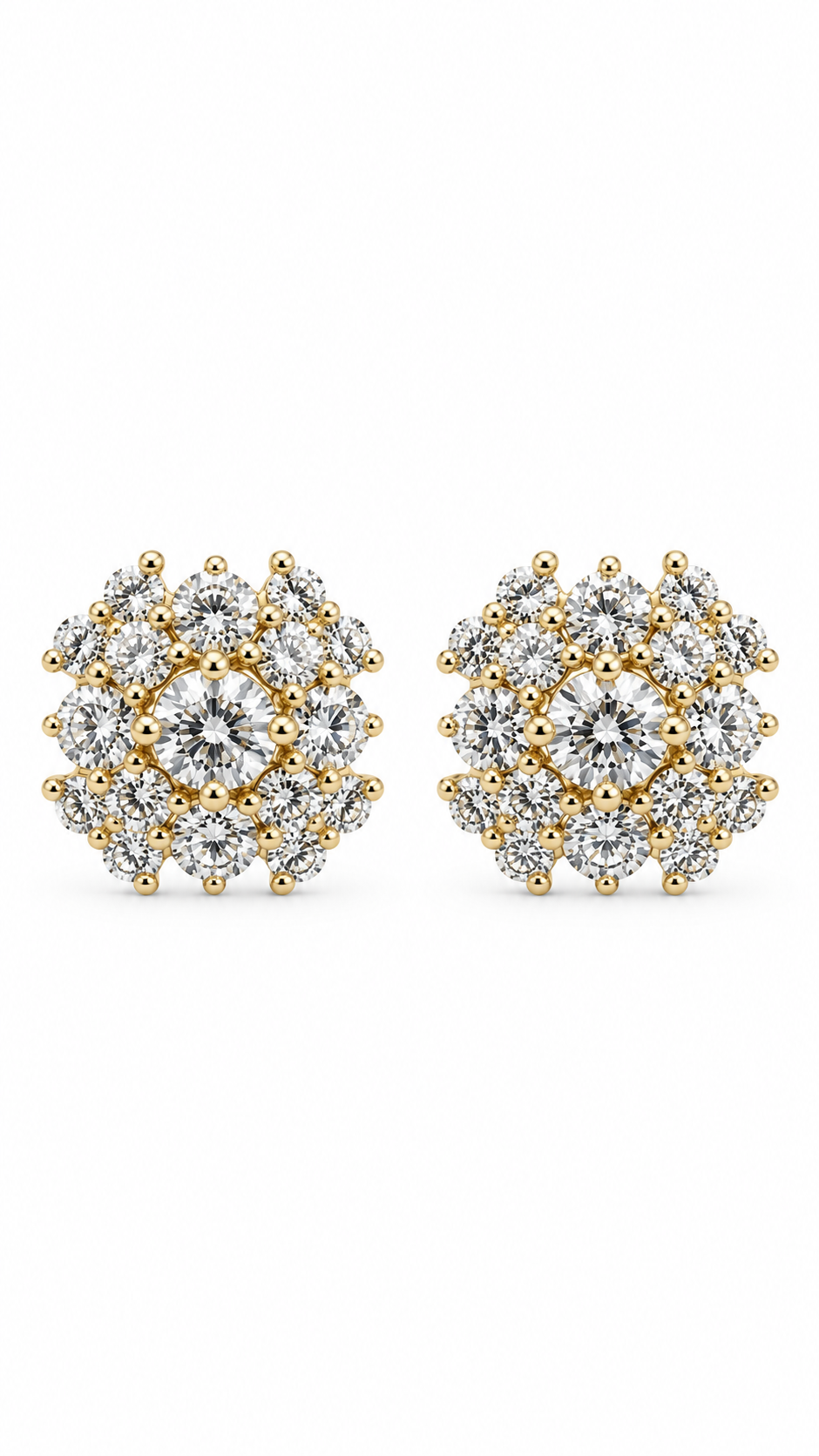 14K ARETES DIAMANTE DE LABORATORIO