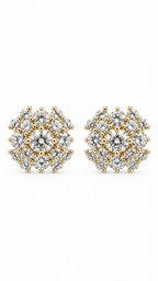 14K ARETES DIAMANTE DE LABORATORIO
