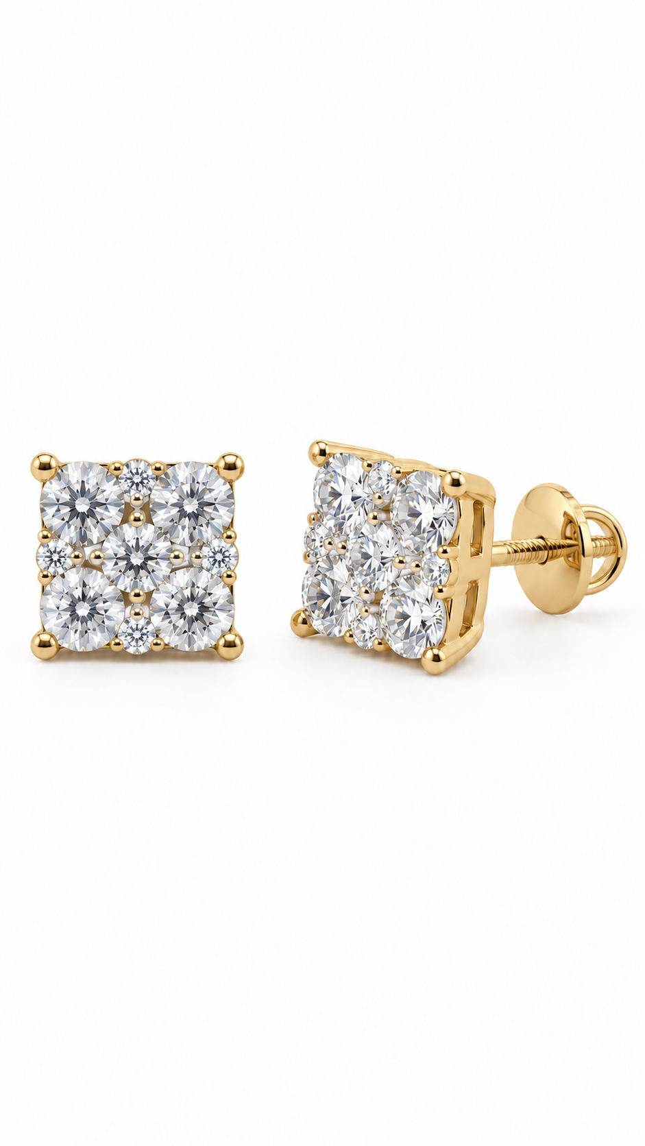 14K ARETES DIAMANTE DE LABORATORIO