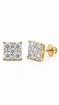 14K ARETES DIAMANTE DE LABORATORIO