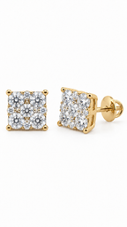 14K ARETES DIAMANTE DE LABORATORIO