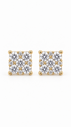 14K ARETES DIAMANTE DE LABORATORIO