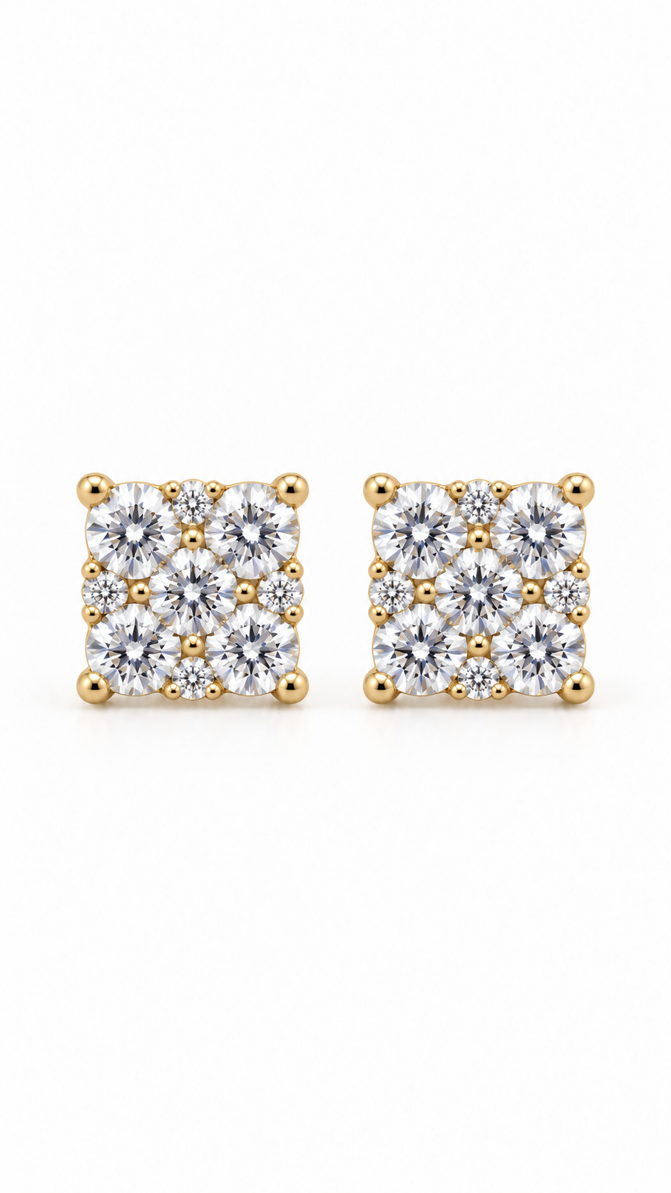 14K ARETES DIAMANTE DE LABORATORIO