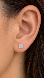 14K ARETES DIAMANTE DE LABORATORIO