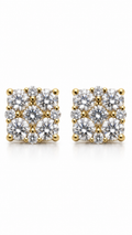14K ARETES DIAMANTE DE LABORATORIO