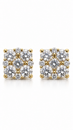 14K ARETES DIAMANTE DE LABORATORIO