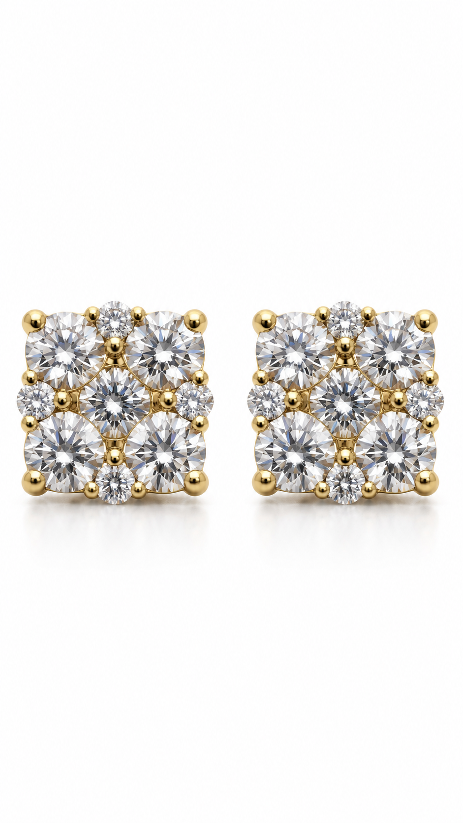 14K ARETES DIAMANTE DE LABORATORIO