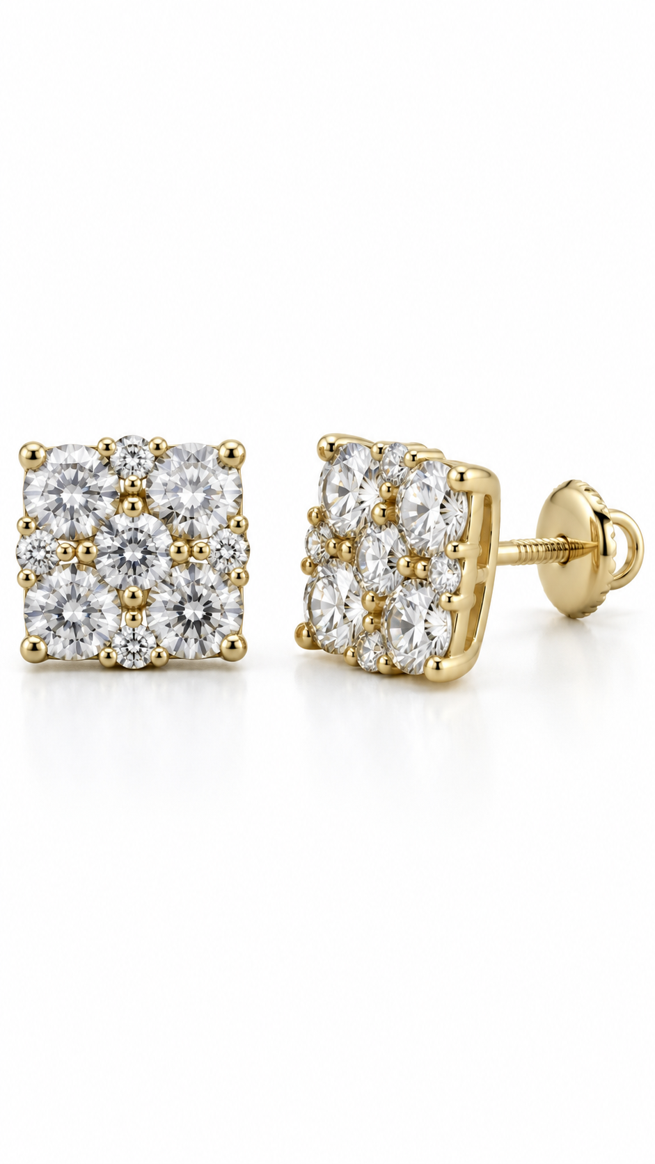 14K ARETES DIAMANTE DE LABORATORIO
