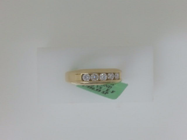 14k Yellow Gold Men's Diamante Wedding Ring De Laboratorio 6.2g