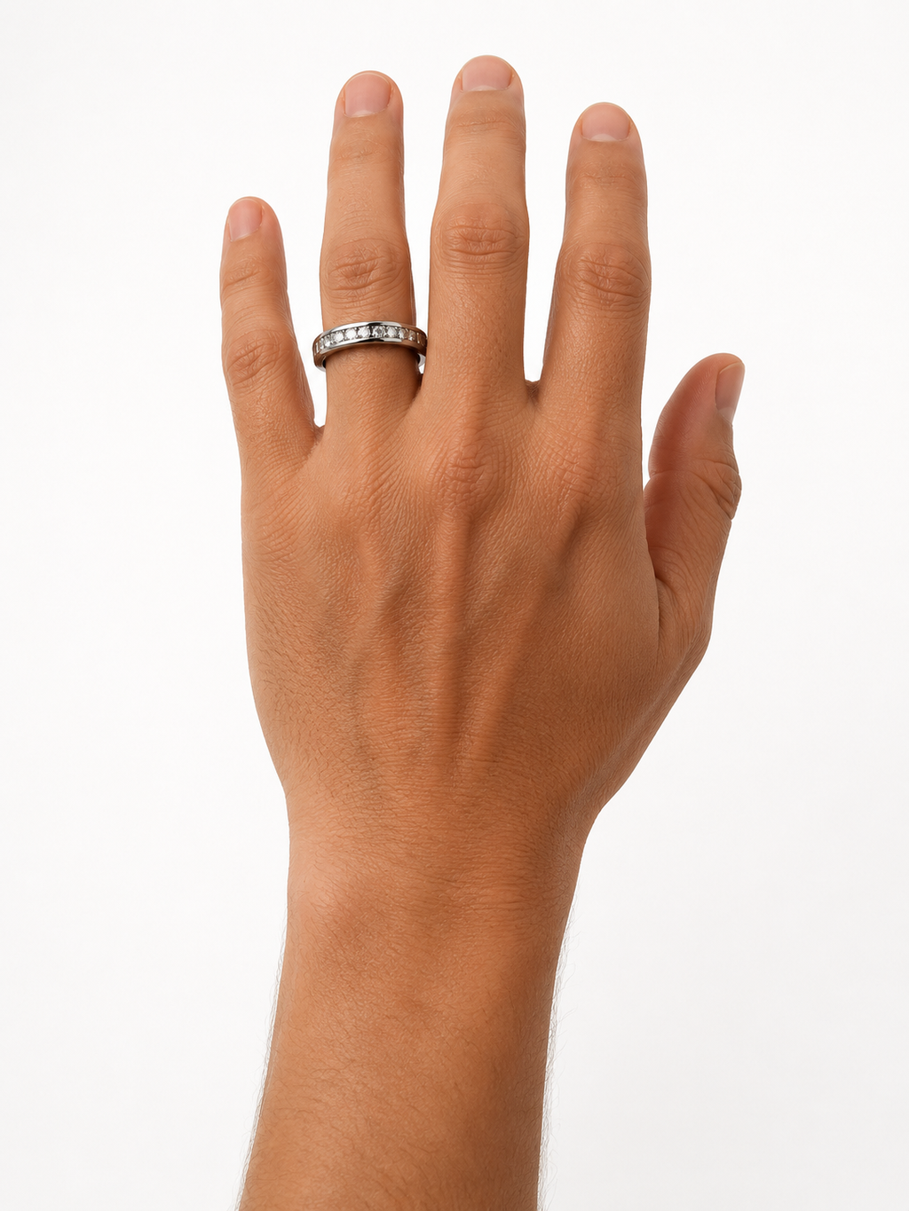14KT ANILLOS DE COMPROMISO DE HOMBRE CON DIAMANTES DE LAB